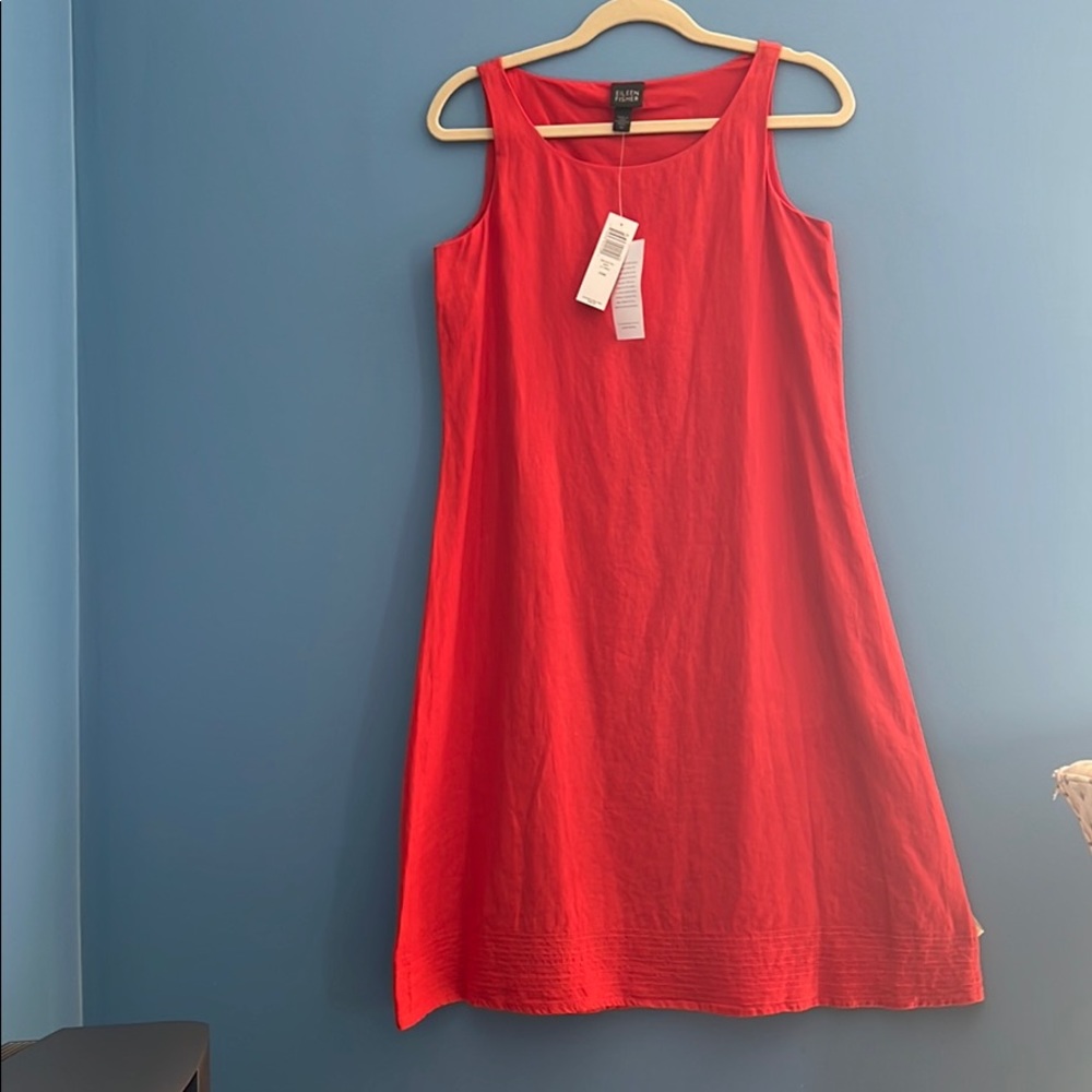 EILEEN FISHER RED LINEN DRESS - New! W Tags!!